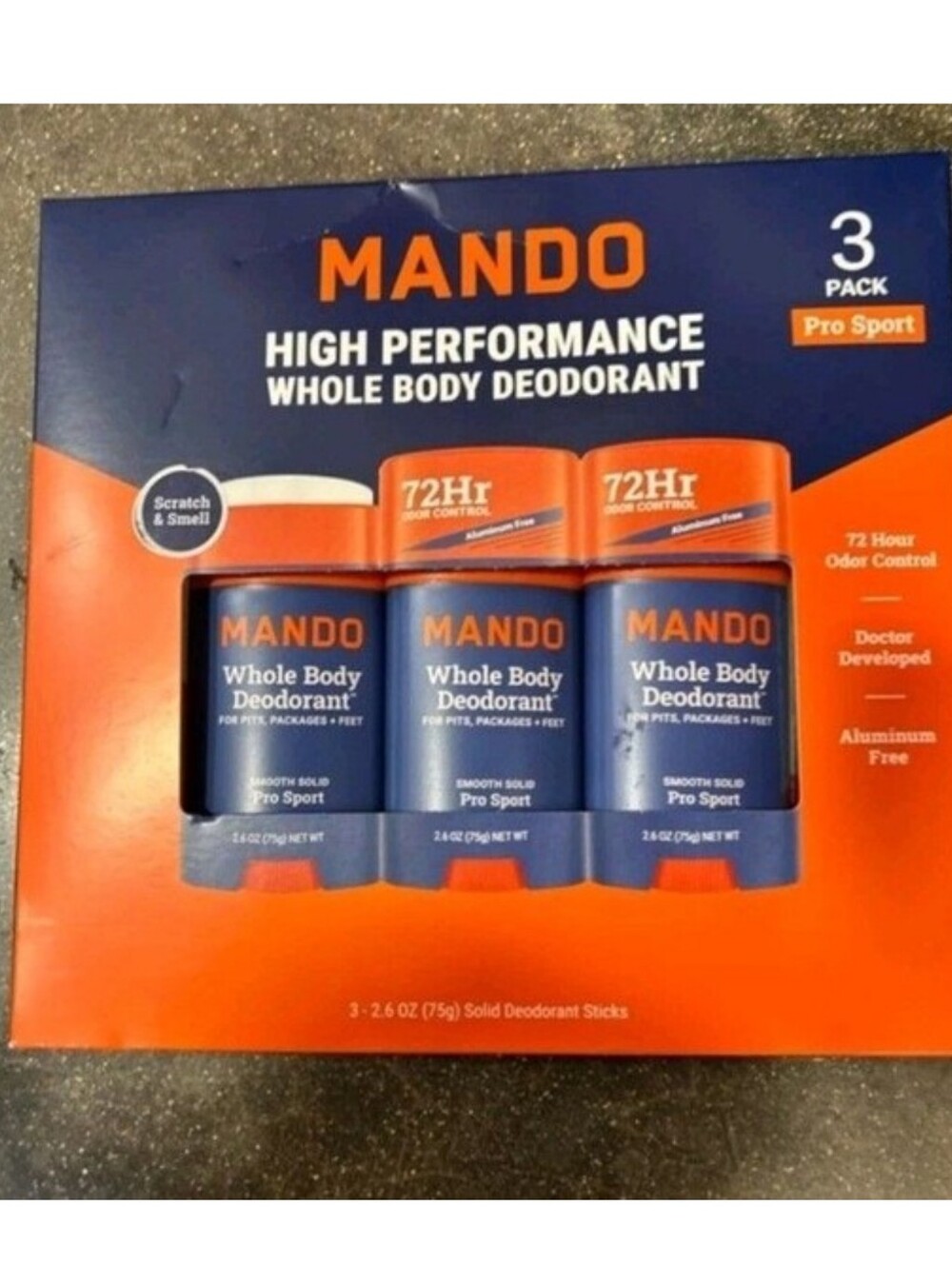 Mando Whole Body Pro Sport Solid Stick Deodorant 3 x 2.6 Oz New - Picture 7 of 8